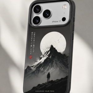 ốp iphone 17 màu đen huyền bí với hình họa tiết đẹp