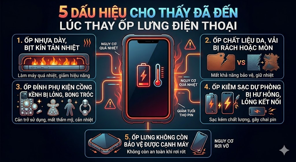 dấu hiệu cần thay ốp lưng điện thoại
