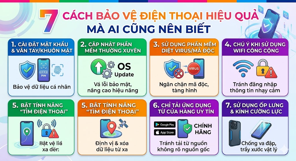 7 cách bảo vệ điện thoại